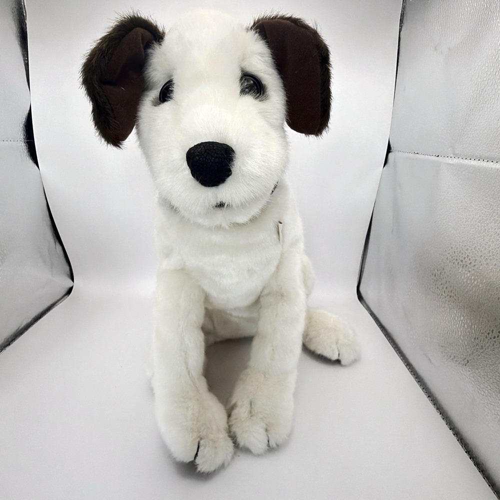 Folkmanis Nipper RCA Mascot Bull Terrier Hand Puppet Sitting Plush Toy